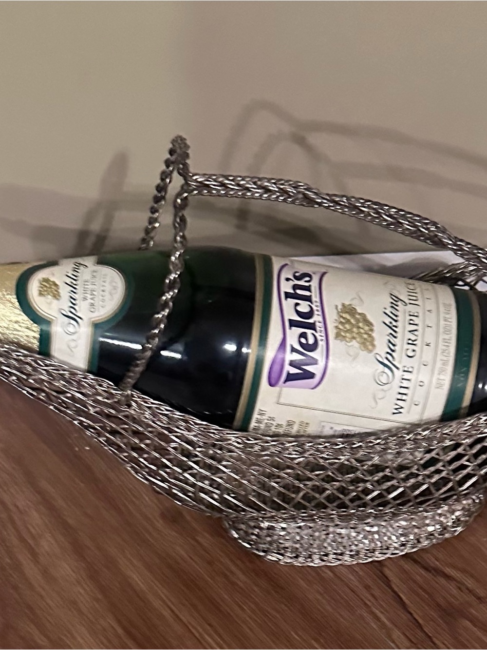 Vintage silver wine bottle holder